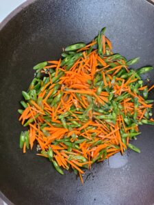 Stir fried green beans and carrots